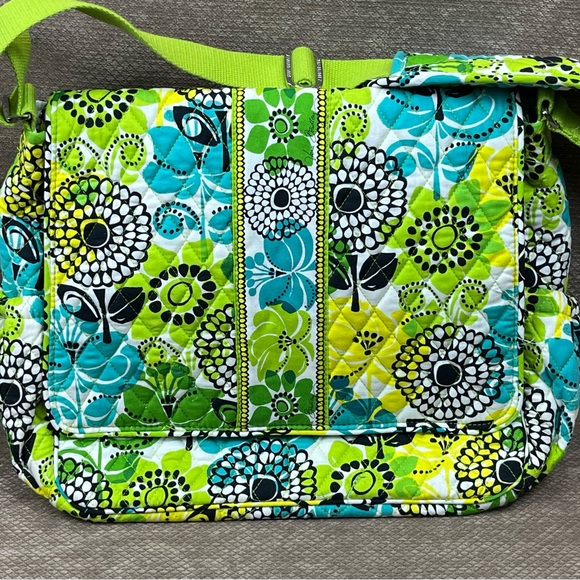 Vera Bradley Handbags - Vera Bradley Lime Messenger Baby Bag  NWT